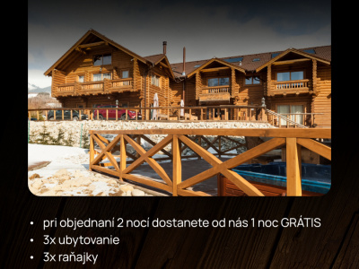 2 noci +1 GRATIS na všetky typy izieb